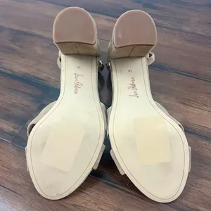 Sam Edelman Yancy Suede Block Heel Sandals Nude Beige Ankle Strap - Size 10 thumbnail 11