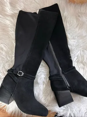 Blondo Twyla Waterproof Knee High Suede Leather Boot Black SZ 6.5 stretchy calf thumbnail 1