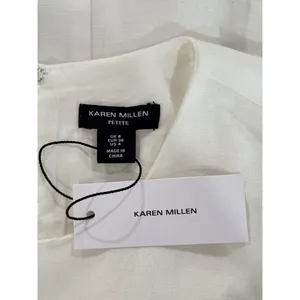 NWT Karen Millen Maxi Dress White Linen Pintuck A Line Quiet Luxury 4 Petite thumbnail 4