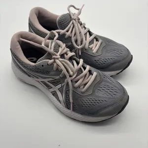 Asics Gel-Contend 7 Womens Running Shoes Grey Pink Sneakers Size 8 thumbnail 2