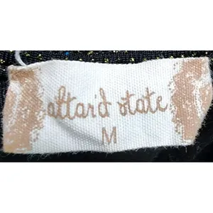 Altar'd State Womens Size M Tank Top Shirt Glam Sparkle‎ Party Black Scoop Neck thumbnail 2