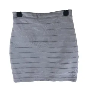 Express Gray Bandage Mini Skirt With Back Zipper Size 00 Rayon Blend thumbnail 1