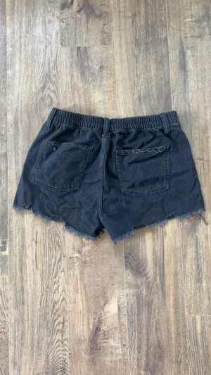 Aerie Black Denim Shorts thumbnail 3