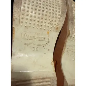 Bastad Original Wooden Clog Brown Tan Leather Made in Sweden Slip On 38 7.5 thumbnail 6