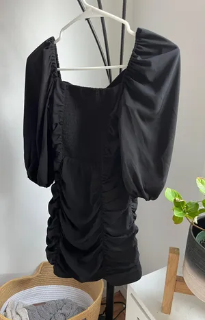 Abercrombie Black Ruched Dress NWT thumbnail 6