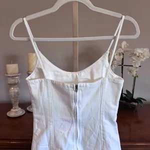 Amanda Uprichard Rocco Midi Denim Dress White Wash XS NWT 100% Cotton thumbnail 7