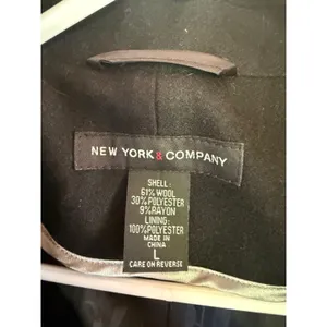 New York & Company Black Wool Blend Double Breasted Pea Coat Womens‎ Large thumbnail 3
