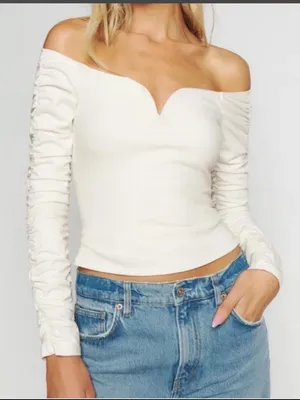 Off-Shoulder Sweetheart Neck Top thumbnail 1