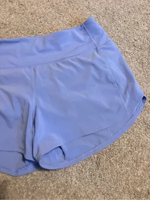 Lululemon Athletica Light Blue/Purple Hydrangea Speed Up MR 4” Lined Shorts thumbnail 5