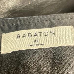 Aritzia Babaton Women's Black Faux Leather Vegan Straight Mini Skirt Size 10 thumbnail 4
