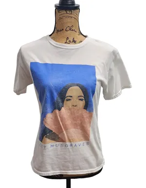 Kacey Musgraves T-Shirt White Graphic Print Short Sleeve‎ Womens Small thumbnail 1