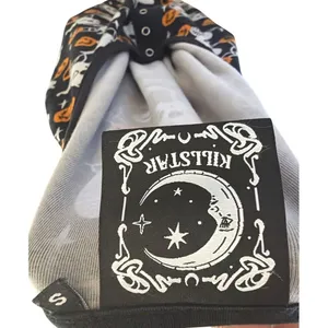 Killstar Haunted Pumpkin Henley Lounge Top Black Halloween Ghost Print Sz Small thumbnail 4