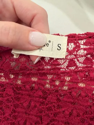 Natural‎ Life Berry Red Lace Long Sleeve Top Size Small thumbnail 3