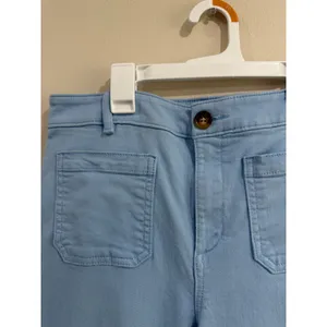 Loft The Palmer Wide Leg Pants Light Blue High Rise Trousers Workwear Size 4 thumbnail 4