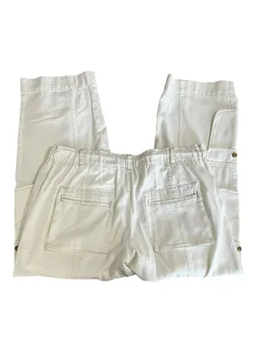 Free People We The Free Tahiti Cargo Pants Tofu Ivory XL Low Rise Utility thumbnail 7