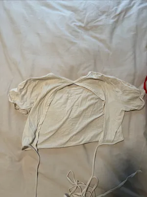 Garage Cream Cropped Tie-Front Top thumbnail 2