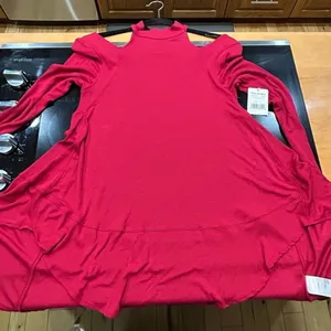 Free People Downtown Girl flowy high neck tunic Apple Valley red‎ size S NWT thumbnail 8
