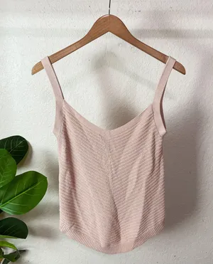 Uniqlo | Baby Pink U Cotton V Neck Camisole thumbnail 2