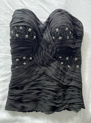 Bebe black strapless top with embellishment thumbnail 2