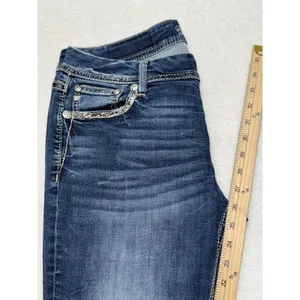 Miss Me Womens Skinny Jeans Medium Wash Embroidered Mid Rise Sz 31 thumbnail 8