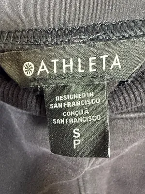 Athleta Retroplush Velvet Stripe Straight Leg Pant in black W2365 Sz S thumbnail 7