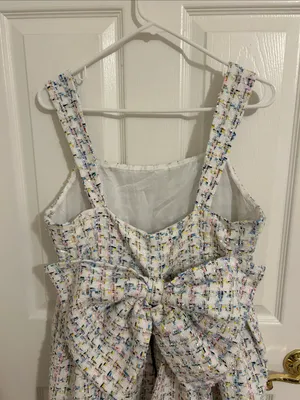 Avec Les Filles Women's Bow-Back Tweed Mini Dress New Size 10 Homecoming thumbnail 8