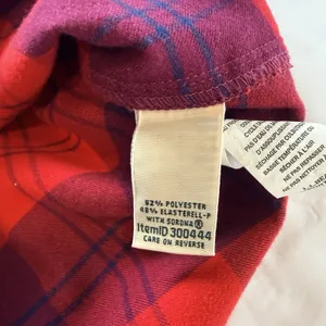 LL Bean Whisper Lodge Red Plaid Flannel Button Up Shirt Pockets LARGE thumbnail 11