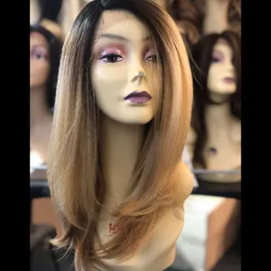 Thick ethnic SidePart Ombré Blonde Lacefront Wig thumbnail 5