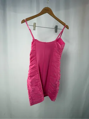 Superdown‎ Crystal Ruched Lace Up Cami Dress in Pink Size Small thumbnail 6