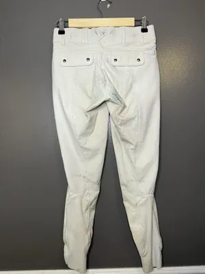 Ariat Pro Series Pants Womens 22R White Riding Breeches Ankle Grip Stretch thumbnail 5