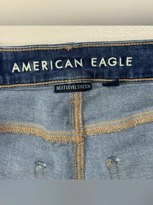 American Eagle Outfitters Dark Blue Denim Jean Shorts thumbnail 6