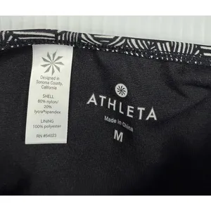 Athleta Bikini Bottom Geometric Print Swim‎ Bottom Black White Size M thumbnail 2