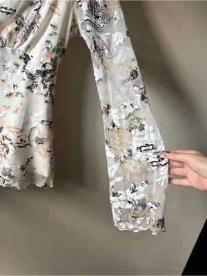 Wrapper Y2K White V-Neck Sheer Top thumbnail 2