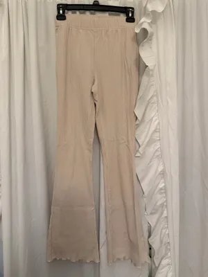 Target Ribbed Flare Pants Cream thumbnail 2