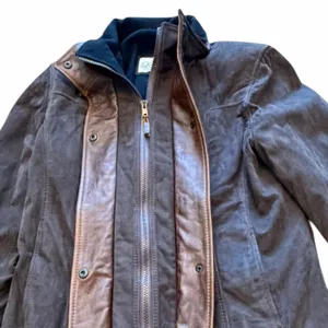 Women's Lone Pine 100% Leather Suede Lambskin Brown Field Jacket Coat Made USA thumbnail 4