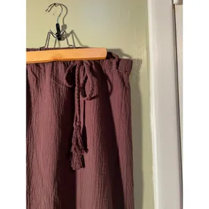 Bobi Women's Size XL Gauze Maxi Skirt Chocolate Brown Umber Braided Waist Cotton thumbnail 8