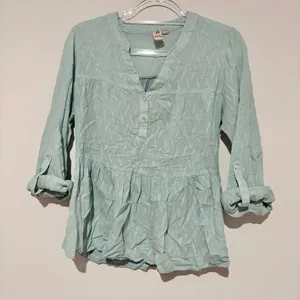 Anthropologie Dolan Left coast Monty Baby Doll Peasant Top Light Blue large‎ thumbnail 1