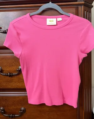 Anthropologie Pink tee thumbnail 1