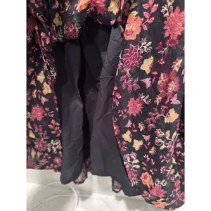 Loft Floral Clip Tiered Button‎ Puff Sleeve Fall Floral Dress Size Medium Tall thumbnail 9