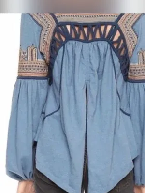 Free People Snow Kisses Embroidered Long Sleeve Blouse thumbnail 11
