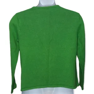Classic Elements Vintage 90s Christmas Cardigan Green Embellished Holiday Sweater Grandma Core M thumbnail 5