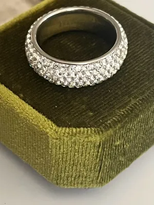 Titanium Steel Silver CZ Pavé Band Ring Unisex Size 9 thumbnail 3