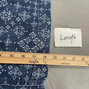 CJ Banks Plus Size 14W Blue White Print Denim Jean Skort Skirt Preppy Chic thumbnail 8