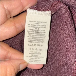 We the Free rainbow trim thermal Henley wine purple Long Sleeve scoop neck xs thumbnail 7