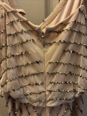 Adrianna Papell Nude Beaded V-Neck Evening Gown thumbnail 5