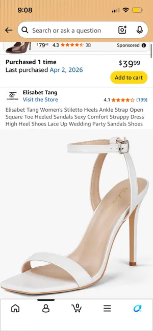 White Stiletto Strappy High Heels Size 8 thumbnail 6