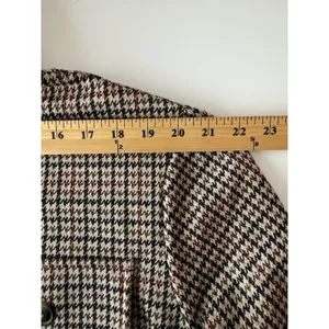 C By One Womens Houndstooth Plaid XL Brown Shacket Quiet Luxury Academia Casual thumbnail 8