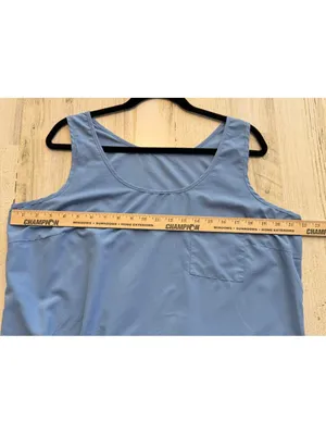 Women’s Size XL (16–18) Blue Sleeveless Pocket Blouse Tank Top thumbnail 6