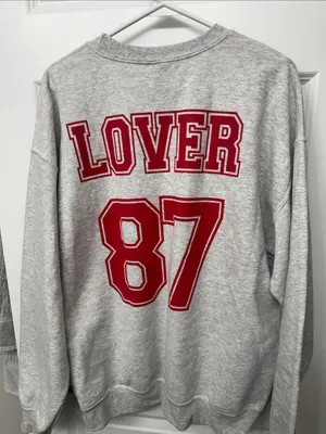 Gildan Gray Crewneck Sweatshirt with Red Script thumbnail 3