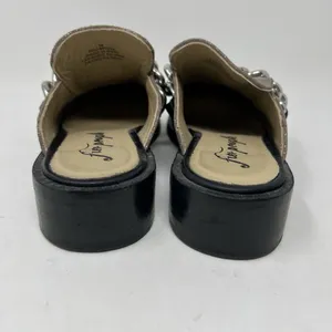 Free People EU‎ 36 Women's Size 5.5-6 Vida Silver Metallic Chain Leather Mules thumbnail 9